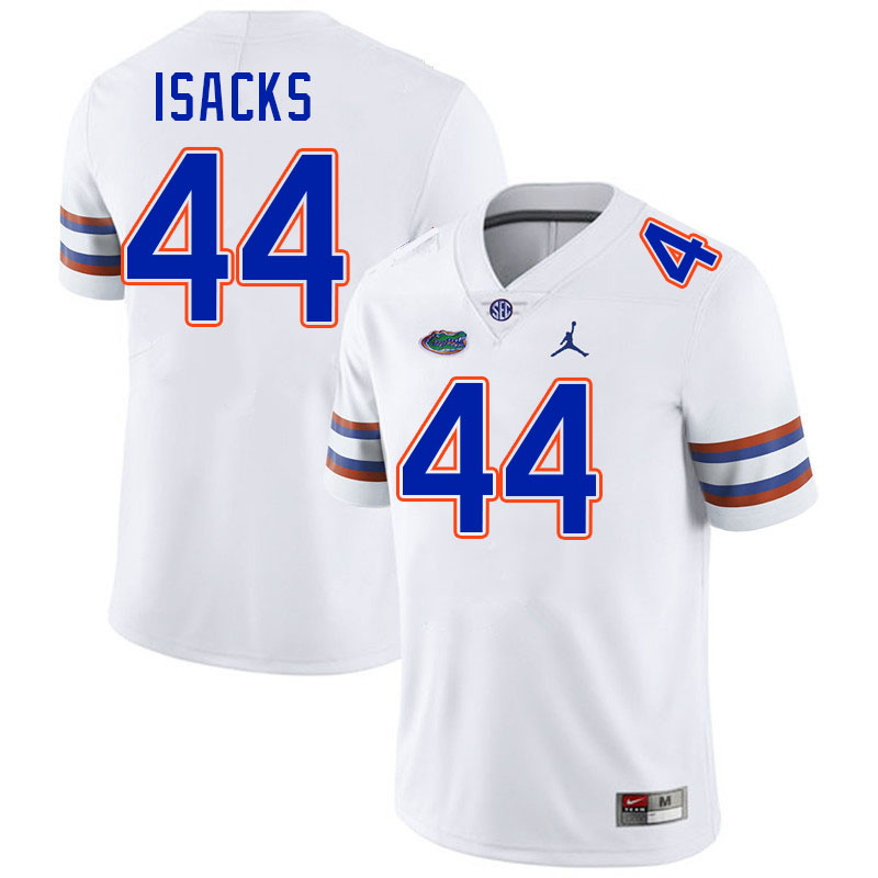 Florida Gators #44 Scott Isacks College Football Jerseys Stitched-White